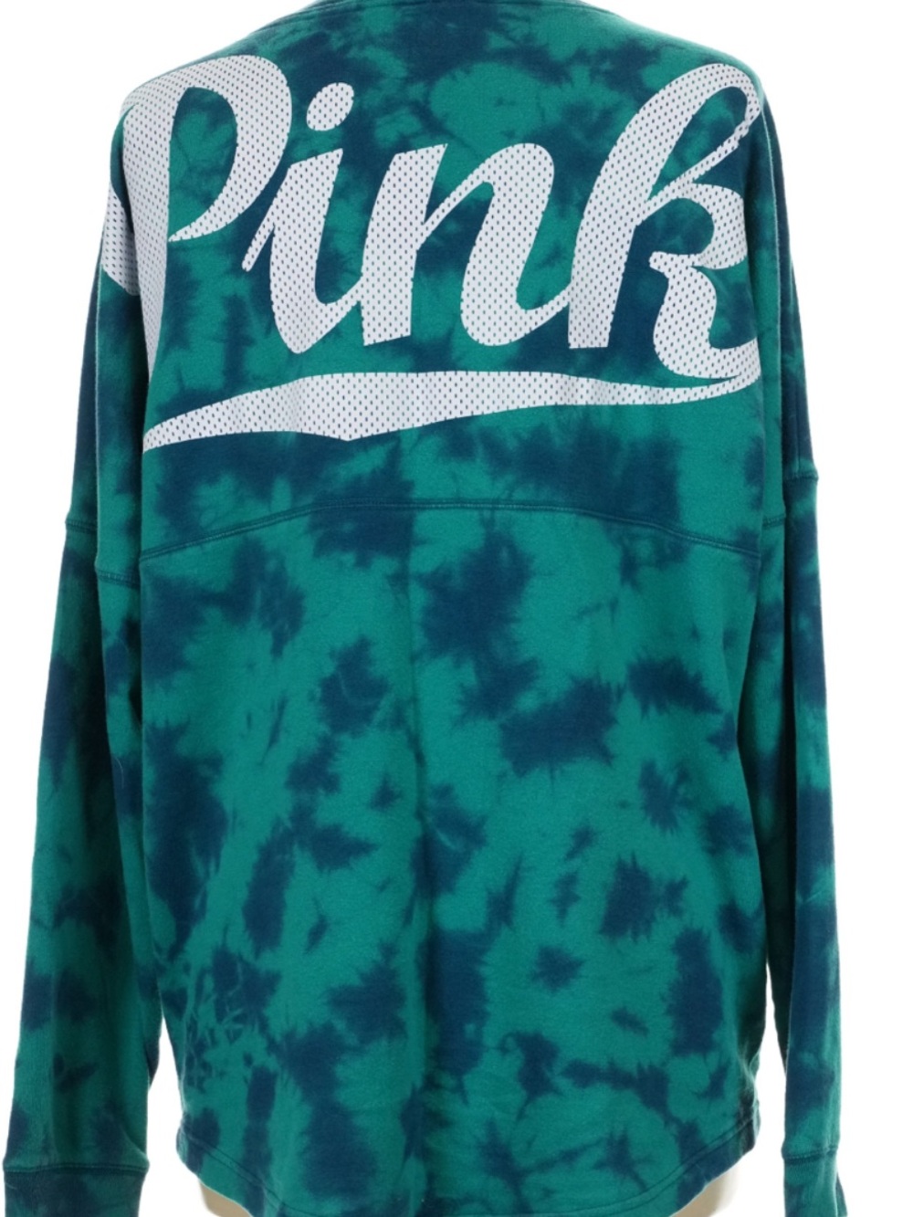 PINK Victoria's Secret Teal & Dark Teal Tie-Dye Crewneck Sweatshirt